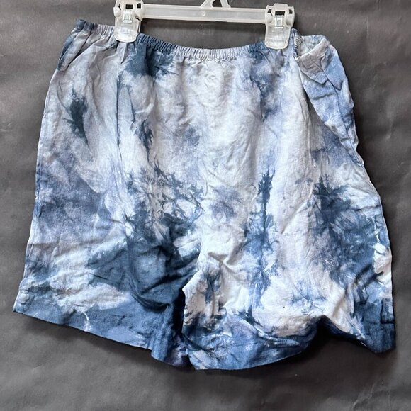 Cut Loose Linen Tie Dyed Sleeveless Shorts  Size Medium Set Cotton Blue - Picture 3 of 7
